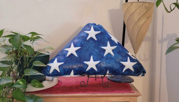 American Flag Patriot urn.Paper Mache cremation urns