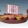 Viking Ship Memorial Urns with shields and Valhalla sail Cremation Urns