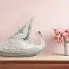 Beautiful swan ship urn, biodegradable urn Viking fairy or elf ship