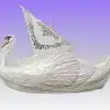 Beautiful float urn swan ship urn, biodegradable urn Viking fairy or elf ship